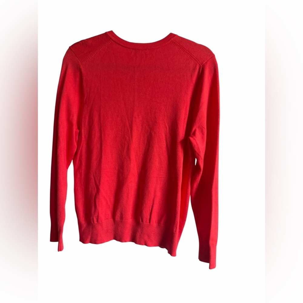 Charter Club Bright Coral Crewneck Button-Front Cardigan Summer Lightweight - Picture 2 of 5